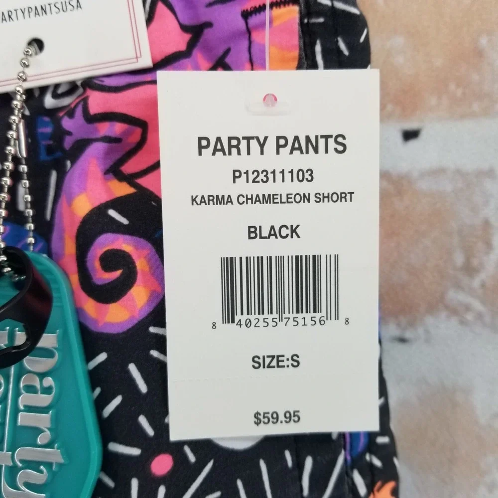 Party Pants USA Men's Swim Trunks Karma Chameleon Short Small NWT Multicolor